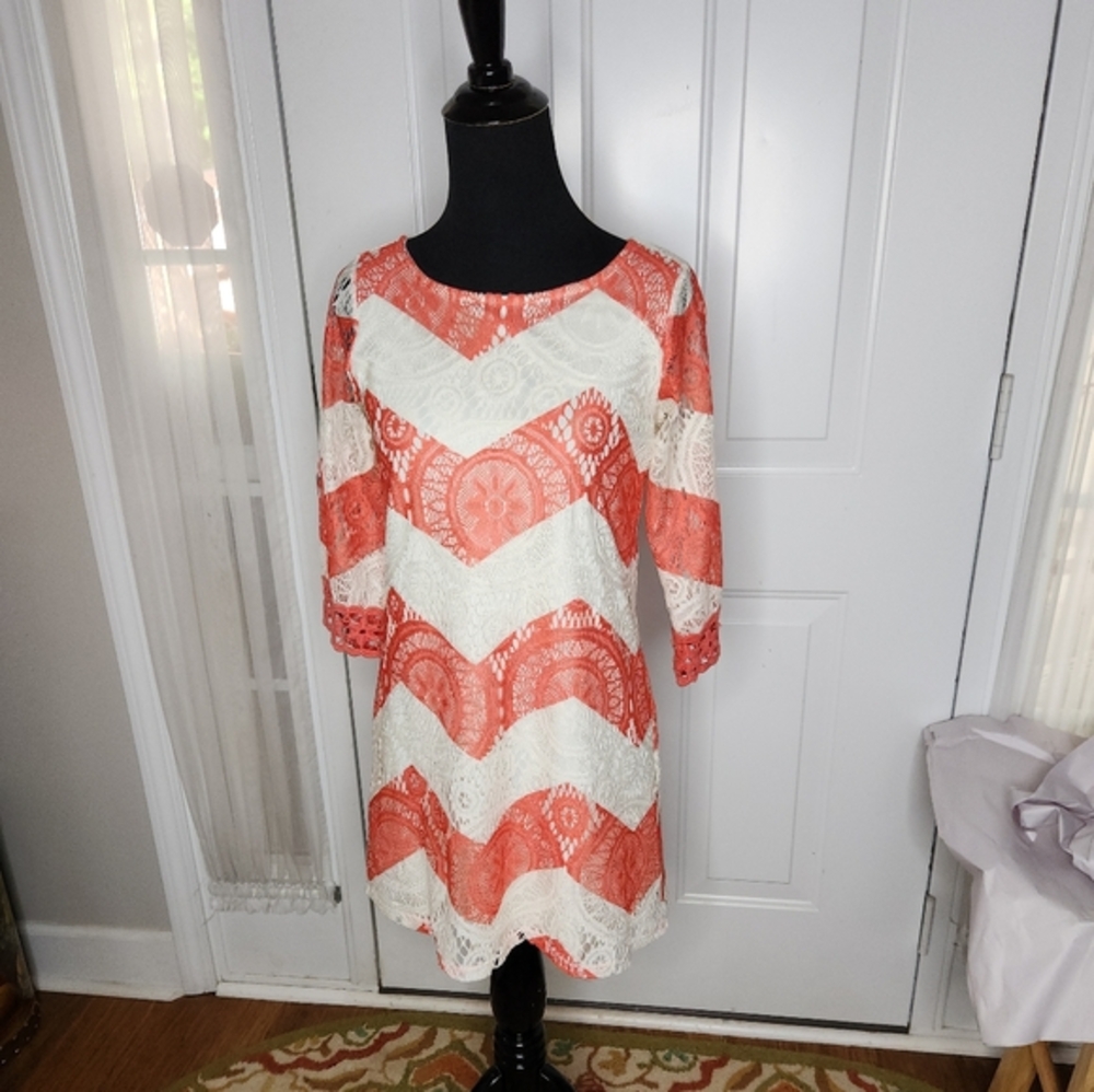 Sequin Hearts Girls Dress Lace Overlay Size 14